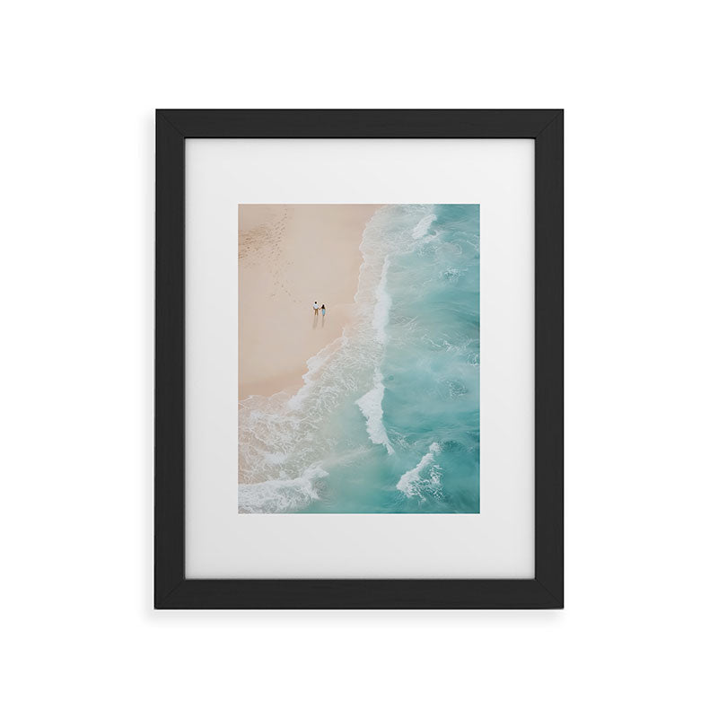Couple on the Pastel Shore - Aerial Coastal Print Framed Art Print Gallery Image 29