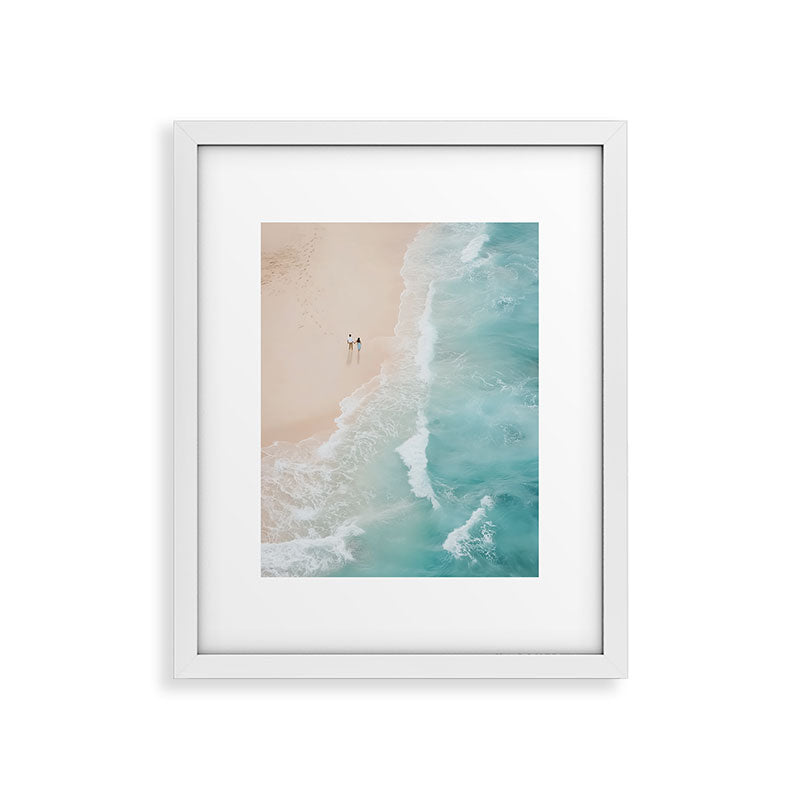 Couple on the Pastel Shore - Aerial Coastal Print Framed Art Print Gallery Image 26