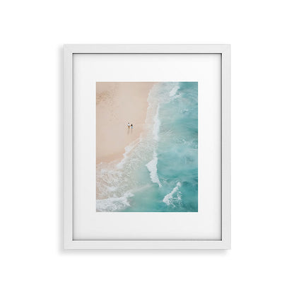 Couple on the Pastel Shore - Aerial Coastal Print Framed Art Print Gallery Image 22