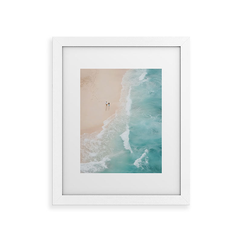 Couple on the Pastel Shore - Aerial Coastal Print Framed Art Print Gallery Image 51