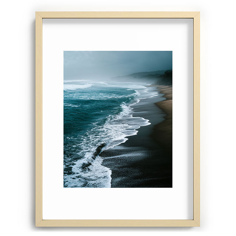 Misty Shoreline - Moody Ocean Photography Print Framed Art Print Gallery Image 72