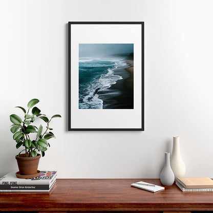 Misty Shoreline - Moody Ocean Photography Print Framed Art Print Gallery Image 6