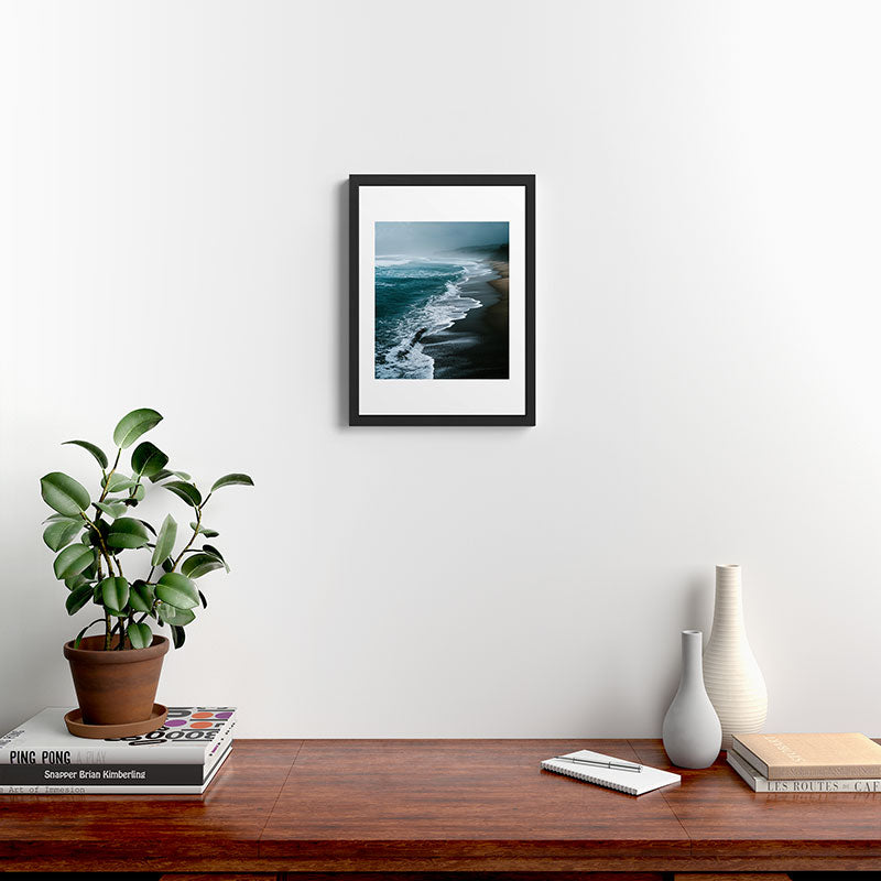 Misty Shoreline - Moody Ocean Photography Print Framed Art Print Gallery Image 3