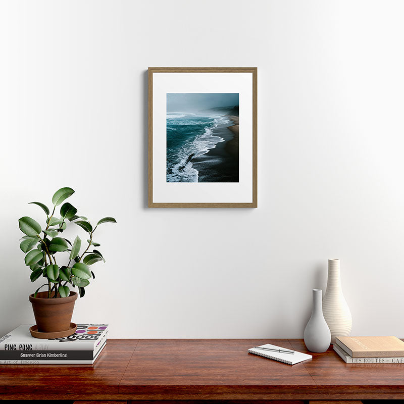 Misty Shoreline - Moody Ocean Photography Print Framed Art Print Gallery Image 12