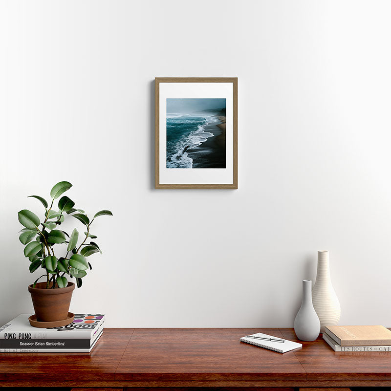 Misty Shoreline - Moody Ocean Photography Print Framed Art Print Gallery Image 10