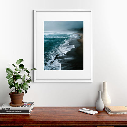 Misty Shoreline - Moody Ocean Photography Print Framed Art Print Gallery Image 56
