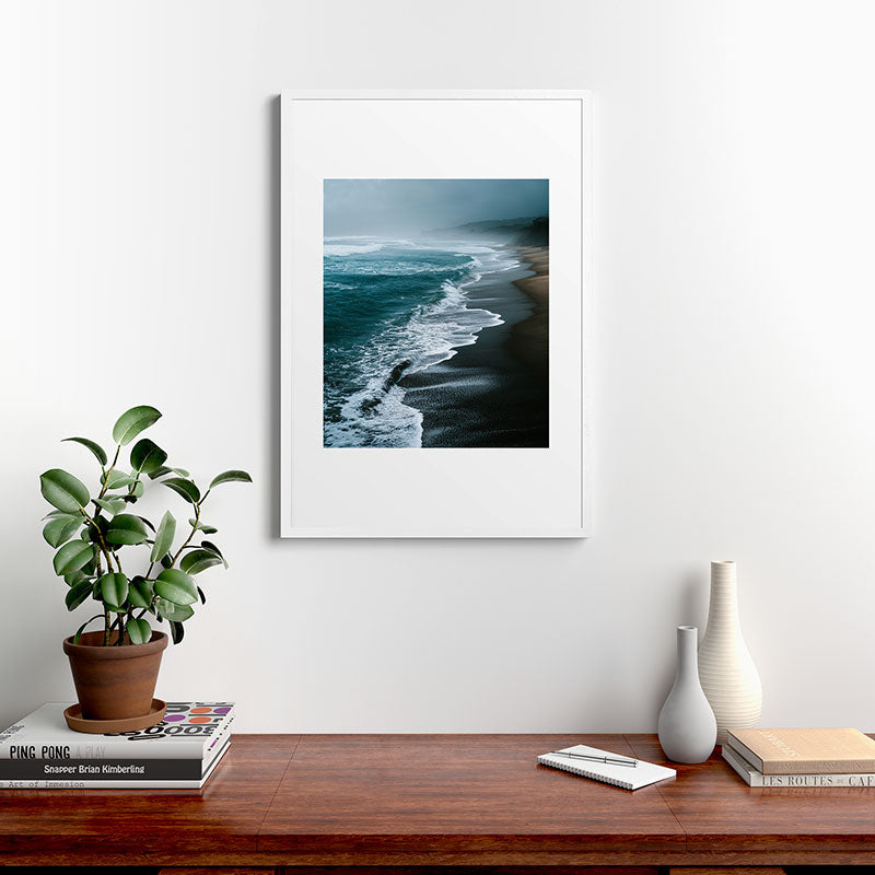 Misty Shoreline - Moody Ocean Photography Print Framed Art Print Gallery Image 27