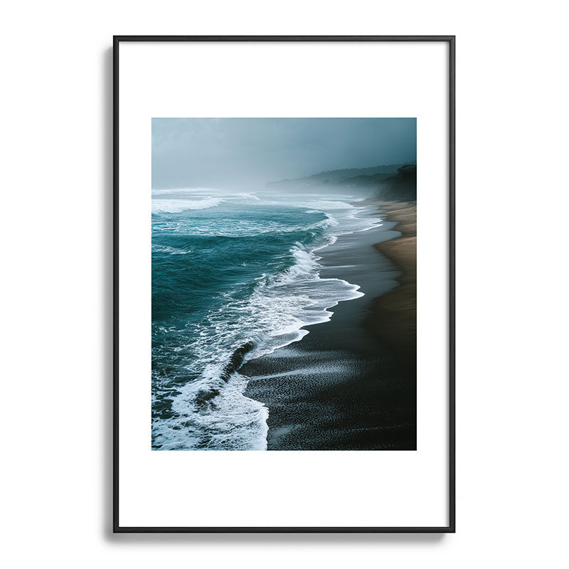 Misty Shoreline - Moody Ocean Photography Print Framed Art Print Gallery Image 83