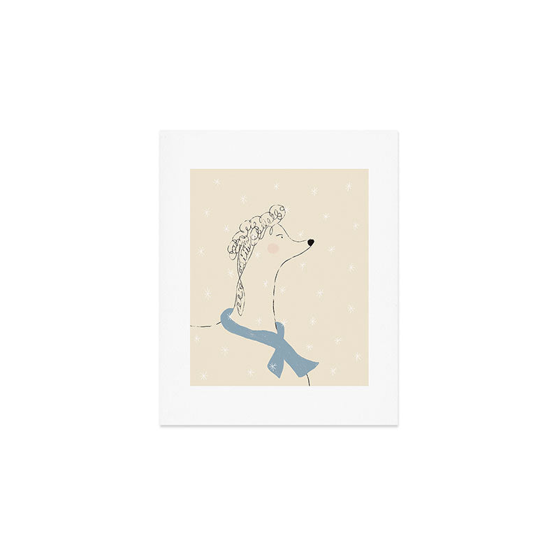 Winter Poodle Art Print Gallery Image 1