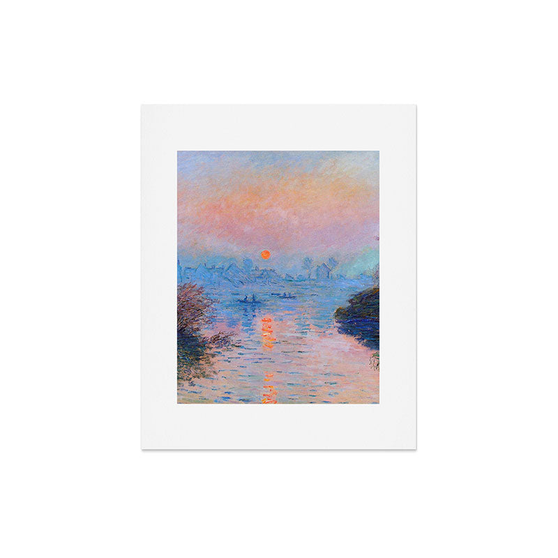 Claude Monet Sunset on the Seine at Lavacourt, Winter (High Res & Color Restored) Art Print Gallery Image 6
