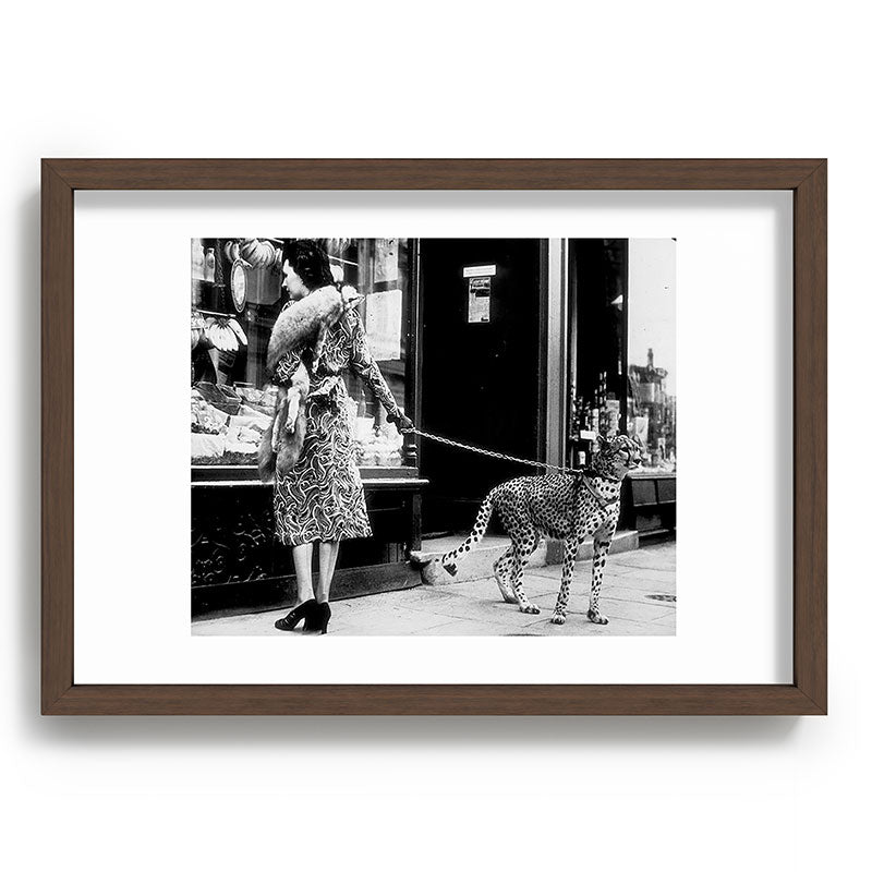 Woman Walking Pet Cheetah in London, 1939 Framed Art Print Gallery Image 65