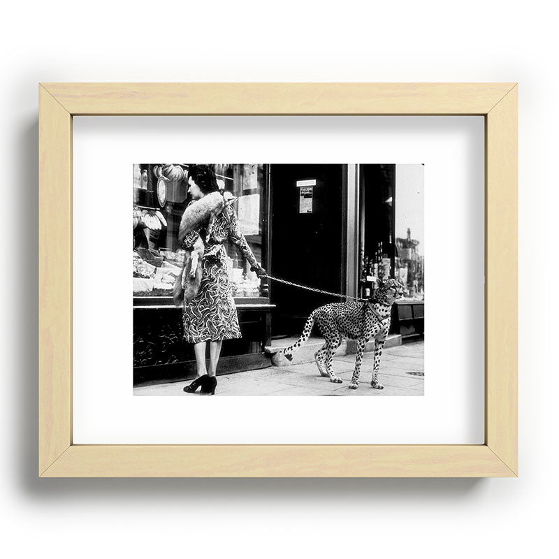 Woman Walking Pet Cheetah in London, 1939 Framed Art Print Gallery Image 69