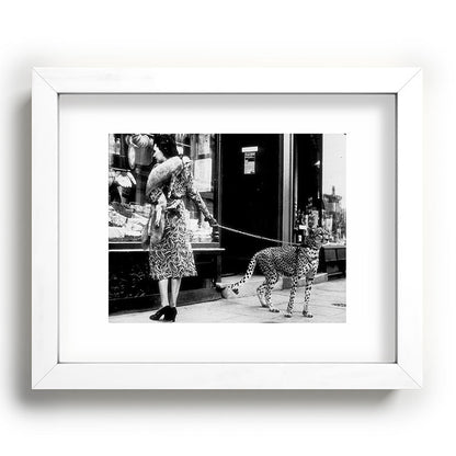 Woman Walking Pet Cheetah in London, 1939 Framed Art Print Gallery Image 76