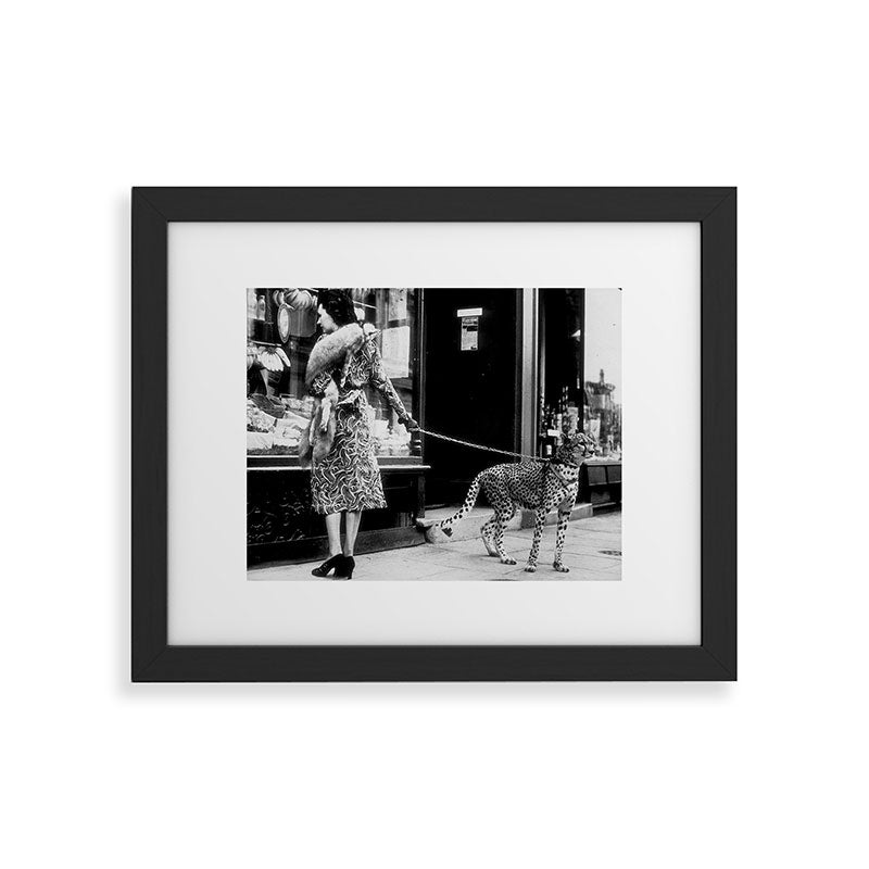 Woman Walking Pet Cheetah in London, 1939 Framed Art Print Gallery Image 32