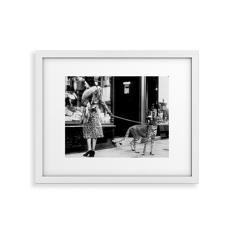 Woman Walking Pet Cheetah in London, 1939 Framed Art Print Gallery Image 26