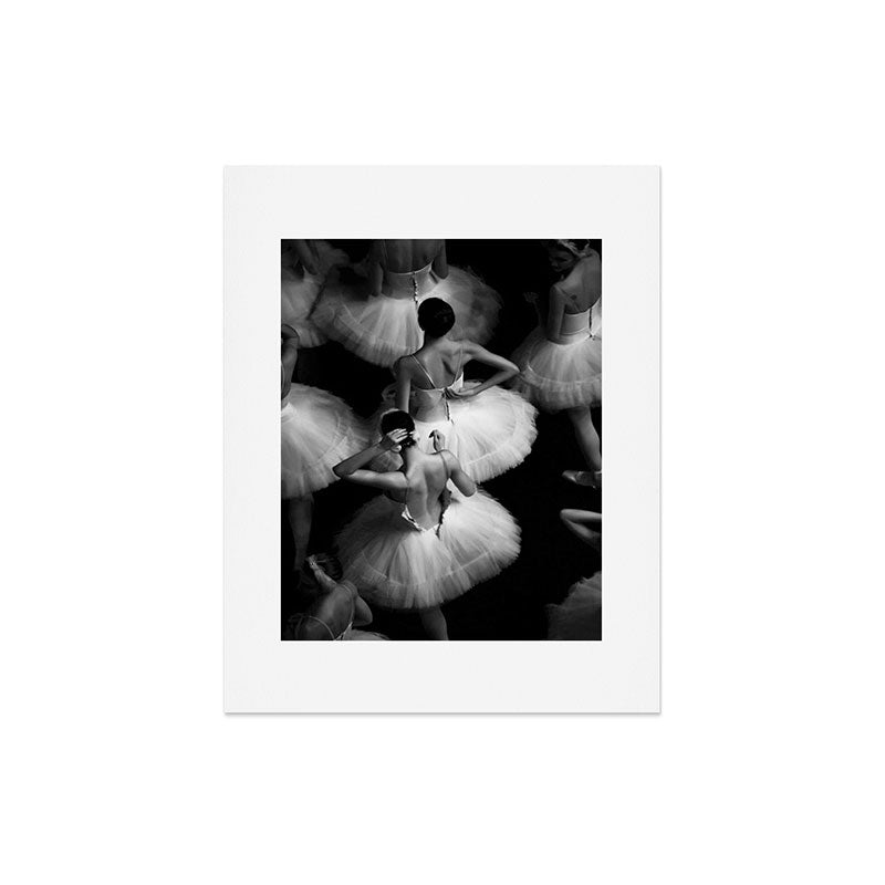 Ballerinas getting ready for the big performance black and white photograph - photographs Art Print Gallery Image 5