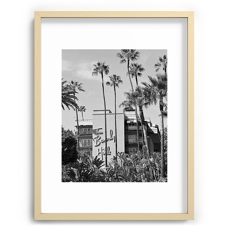 Beverly Hills Hotel, California black and white photograph / black and white photography Framed Art Print Gallery Image 99