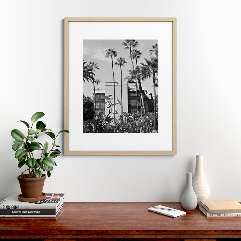 Beverly Hills Hotel, California black and white photograph / black and white photography Framed Art Print Gallery Image 67