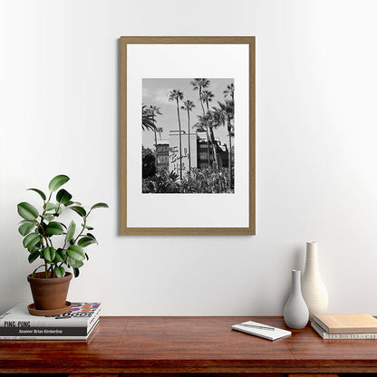 Beverly Hills Hotel, California black and white photograph / black and white photography Framed Art Print Gallery Image 56