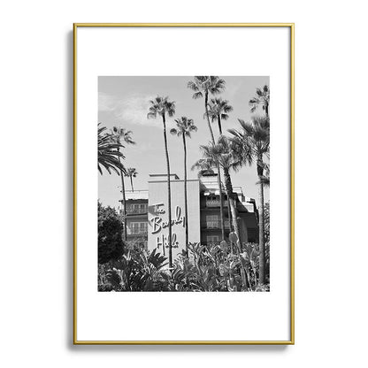 Beverly Hills Hotel, California black and white photograph / black and white photography Framed Art Print Gallery Image 123