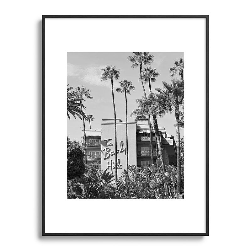 Beverly Hills Hotel, California black and white photograph / black and white photography Framed Art Print Gallery Image 115