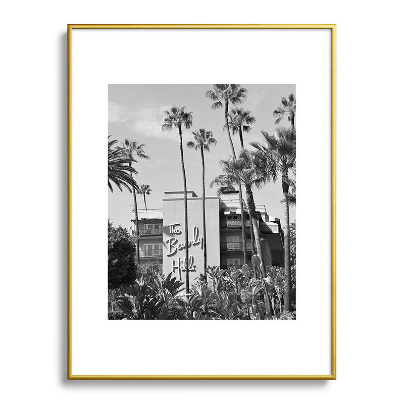Beverly Hills Hotel, California black and white photograph / black and white photography Framed Art Print Gallery Image 124