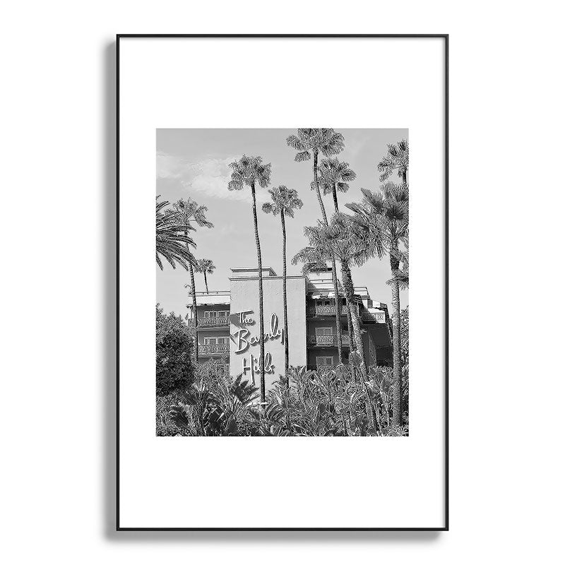 Beverly Hills Hotel, California black and white photograph / black and white photography Framed Art Print Gallery Image 119