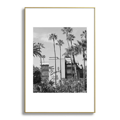 Beverly Hills Hotel, California black and white photograph / black and white photography Framed Art Print Gallery Image 128