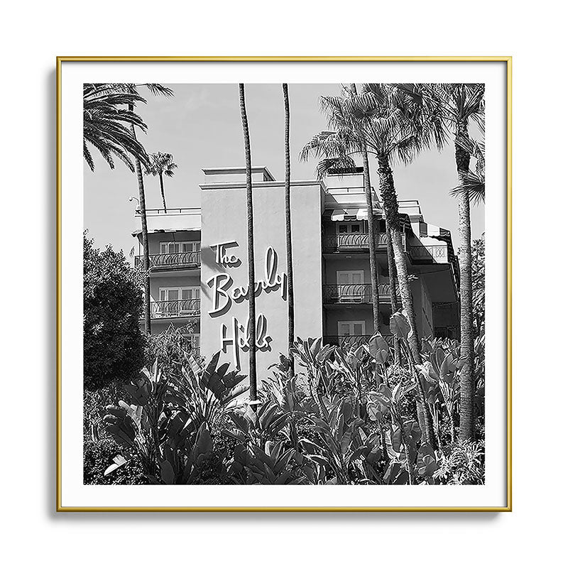 Beverly Hills Hotel, California black and white photograph / black and white photography Framed Art Print Gallery Image 136