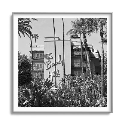 Beverly Hills Hotel, California black and white photograph / black and white photography Framed Art Print Gallery Image 141