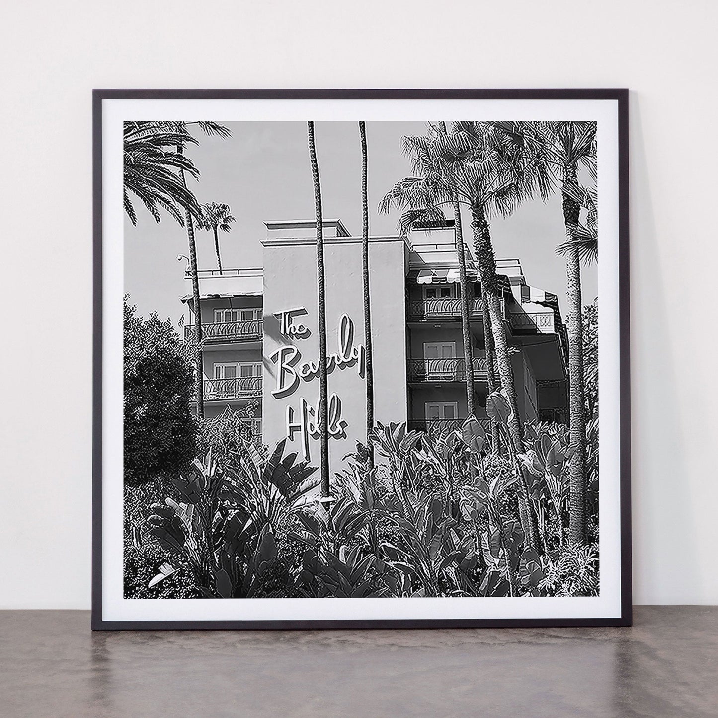 Beverly Hills Hotel, California black and white photograph / black and white photography Framed Art Print Gallery Image 11