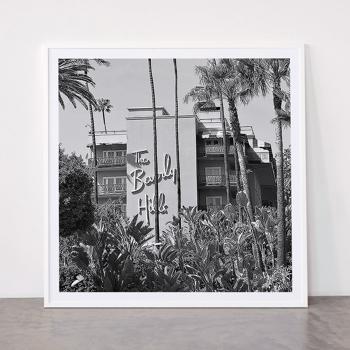 Beverly Hills Hotel, California black and white photograph / black and white photography Framed Art Print Gallery Image 43