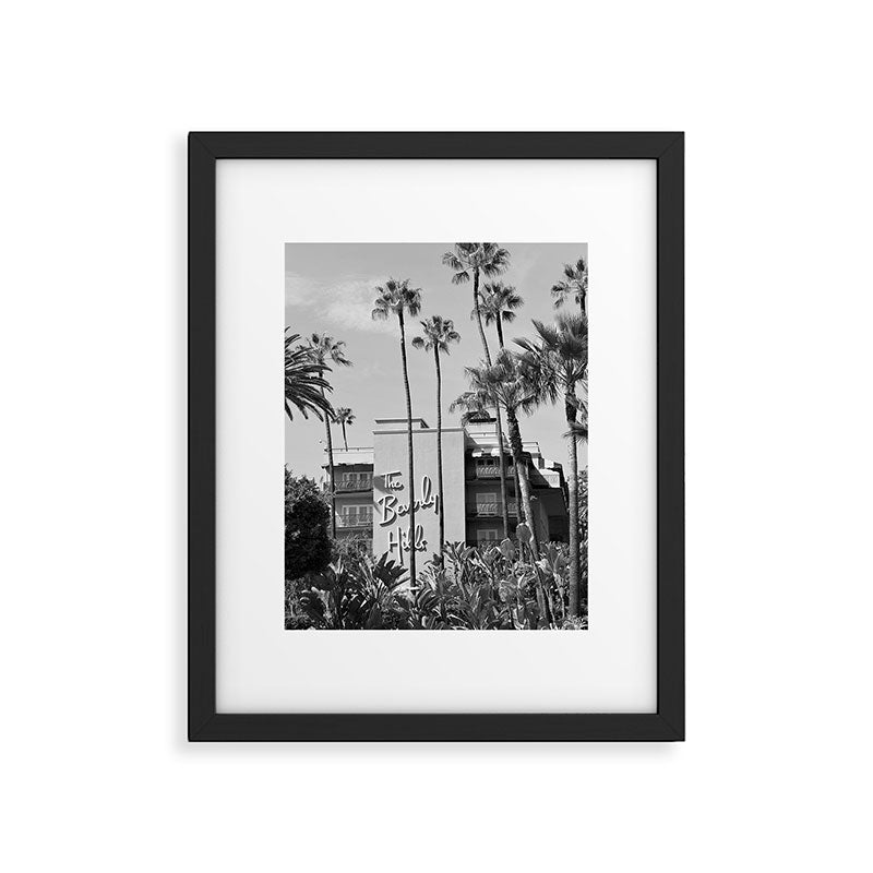 Beverly Hills Hotel, California black and white photograph / black and white photography Framed Art Print Gallery Image 3