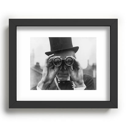 Derby Spectator watching ponies with opera glasses black and white photograph - photography - photographs Framed Art Print Gallery Image 80