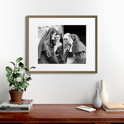 Nuns smoking black and white photograph - photography - photographs portrait for home and wall decor Framed Art Print Gallery Image 58