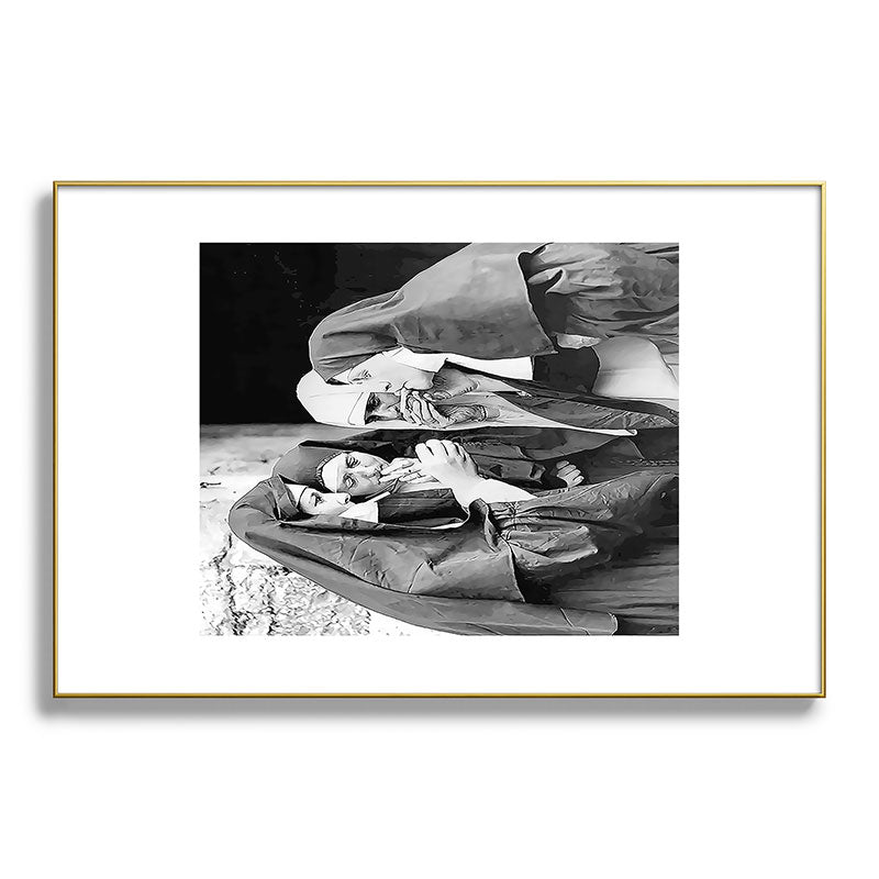 Nuns smoking black and white photograph - photography - photographs portrait for home and wall decor Framed Art Print Gallery Image 127