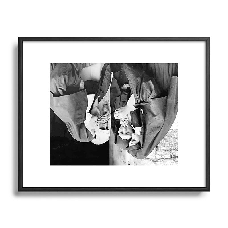 Nuns smoking black and white photograph - photography - photographs portrait for home and wall decor Framed Art Print Gallery Image 112