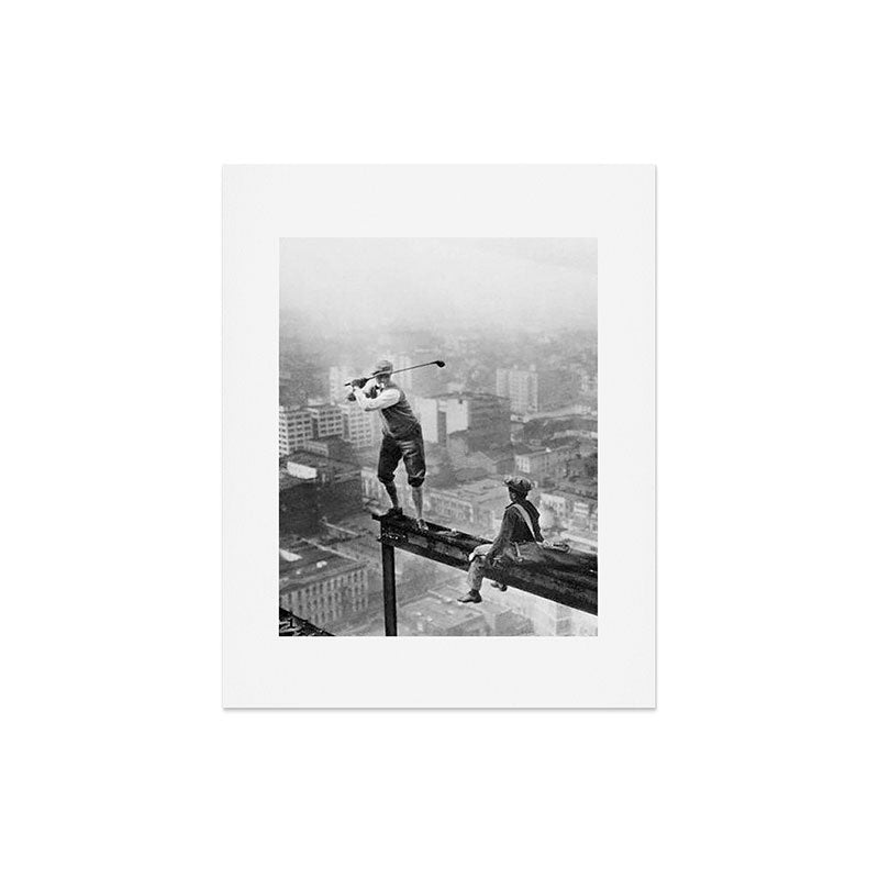 Tough Par Four - Golf Game at 1000 feet black and white photograph Art Print Gallery Image 7