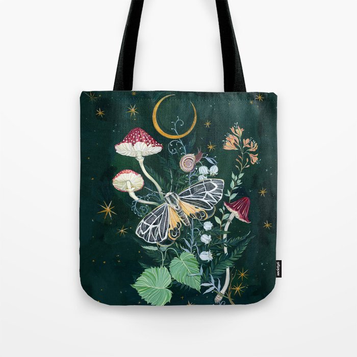 Mushroom night moth Tote Bag Gallery Image 1
