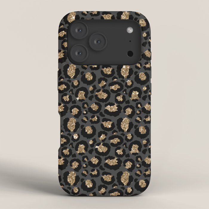 Black Gold Leopard Print Pattern iPhone Case Gallery Image 3
