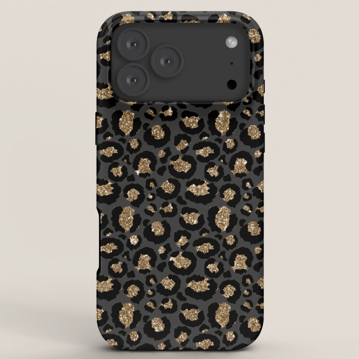 Black Gold Leopard Print Pattern iPhone Case Gallery Image 8