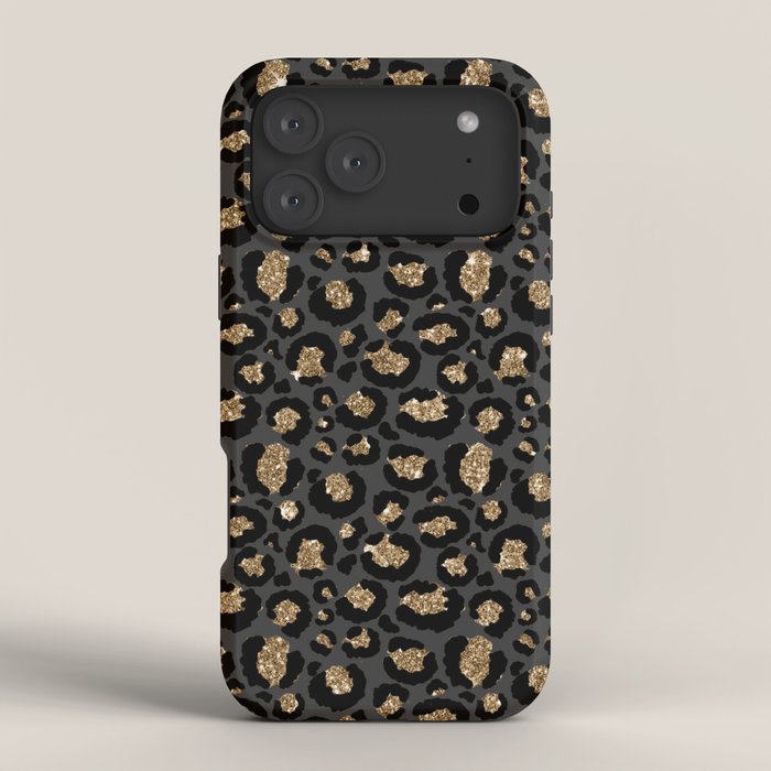 Black Gold Leopard Print Pattern iPhone Case Gallery Image 4