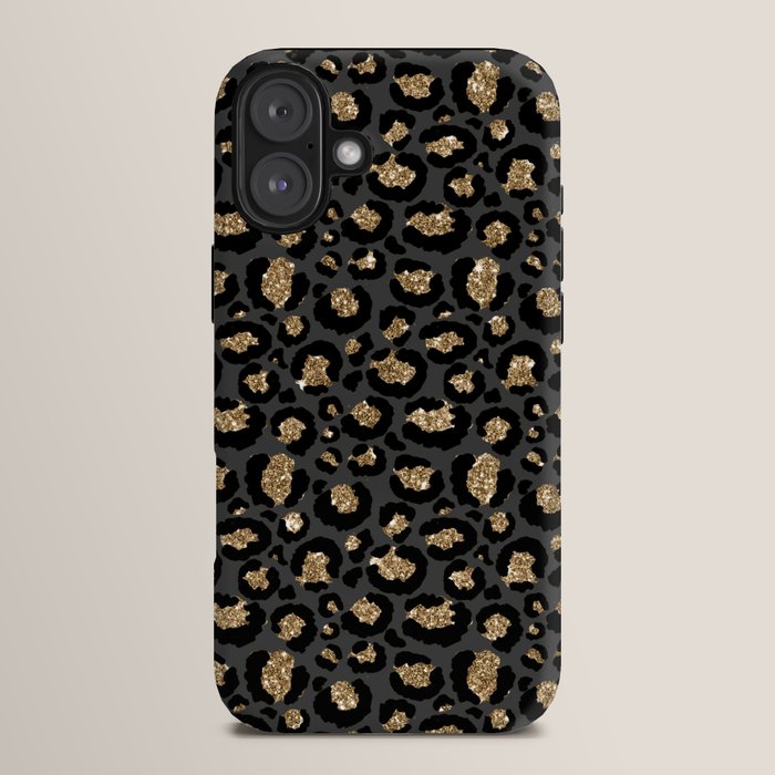 Black Gold Leopard Print Pattern iPhone Case Gallery Image 14