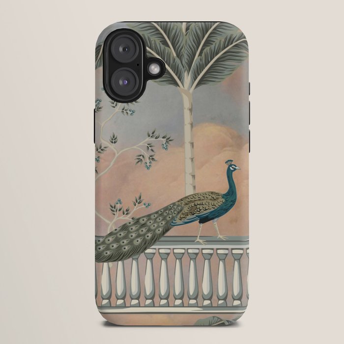 Chinoiserie Palatial Peacock Garden Peach Cloud Sky iPhone Case Gallery Image 10