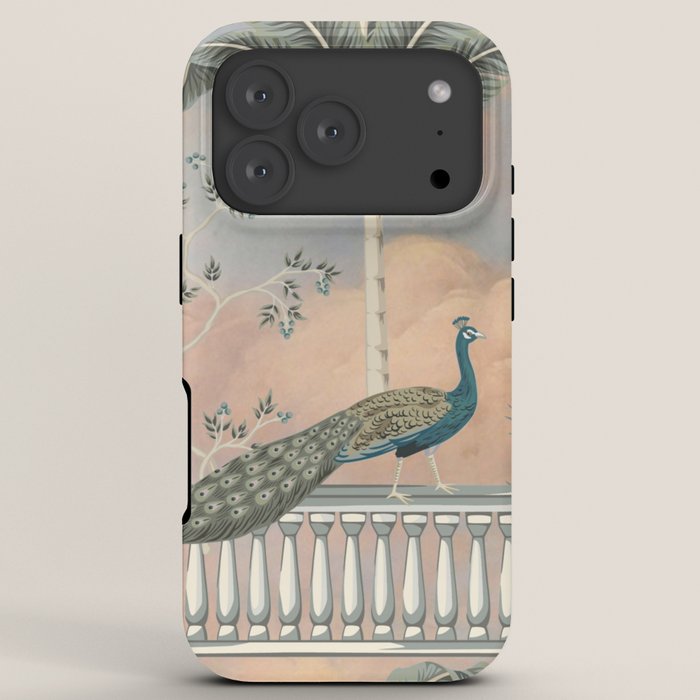 Chinoiserie Palatial Peacock Garden Peach Cloud Sky iPhone Case Gallery Image 7