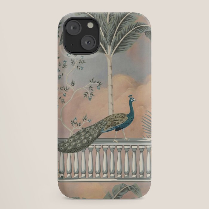 Chinoiserie Palatial Peacock Garden Peach Cloud Sky iPhone Case Gallery Image 18