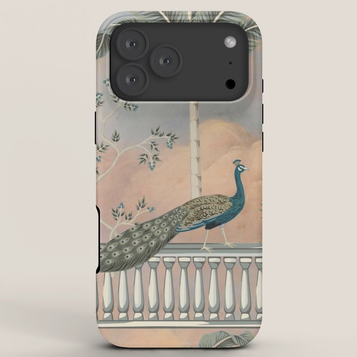 Chinoiserie Palatial Peacock Garden Peach Cloud Sky iPhone Case Gallery Image 8