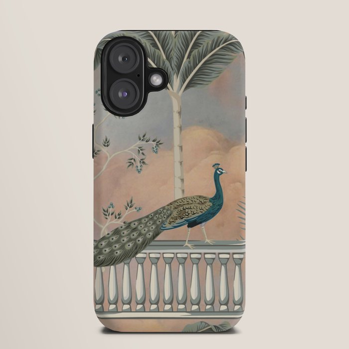 Chinoiserie Palatial Peacock Garden Peach Cloud Sky iPhone Case Gallery Image 9