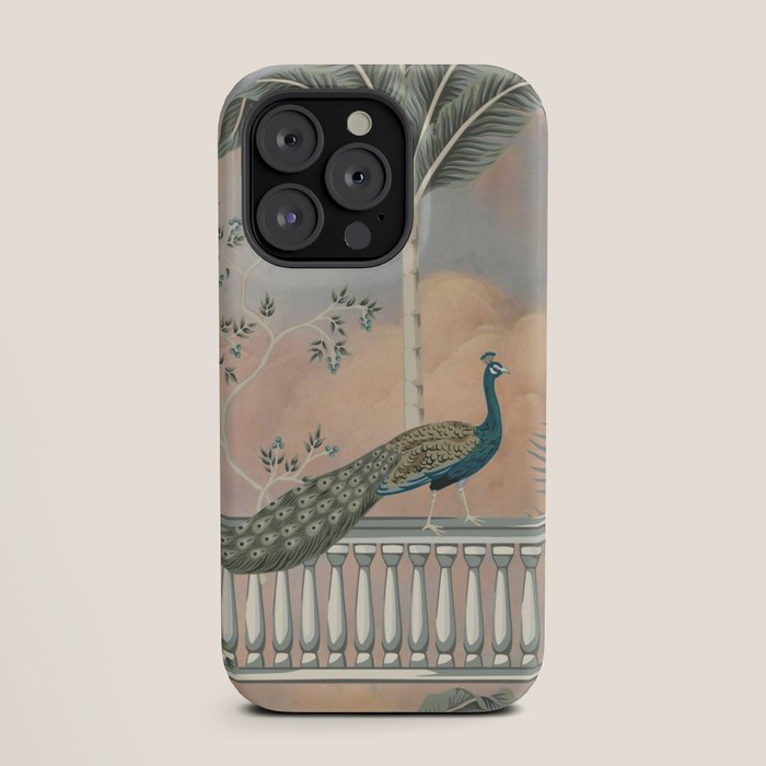Chinoiserie Palatial Peacock Garden Peach Cloud Sky iPhone Case Gallery Image 19