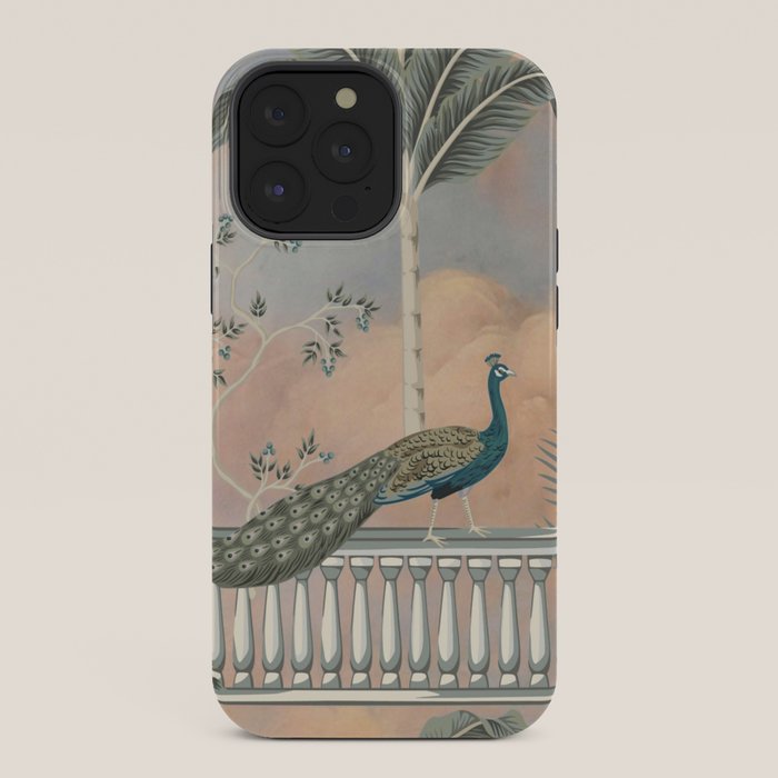 Chinoiserie Palatial Peacock Garden Peach Cloud Sky iPhone Case Gallery Image 36